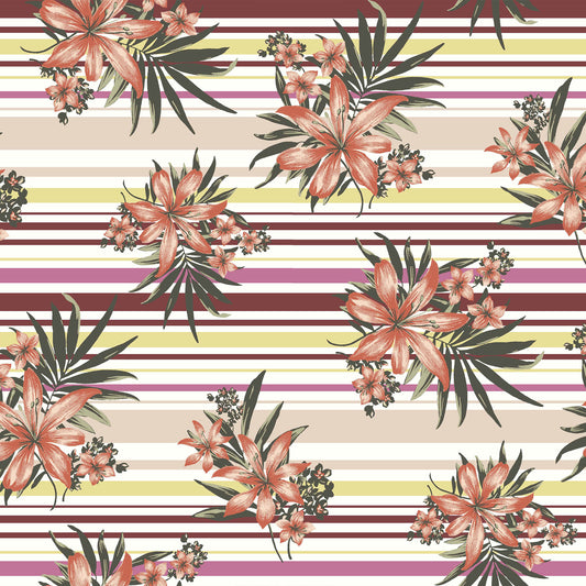 DP-334-481-RUBY-ORANGE - PRINTED LIVERPOOL 94% POLY 6% SPANDEX