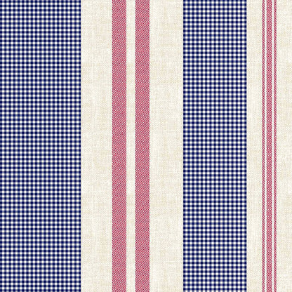 DP-799-734-NAVY-RED - PRINT WOOL PEACH 100% POLYESTER