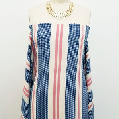 DP-799-734-NAVY-RED - PRINT WOOL PEACH 100% POLYESTER