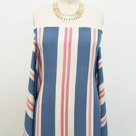 DP-799-734-NAVY-RED - PRINT WOOL PEACH 100% POLYESTER