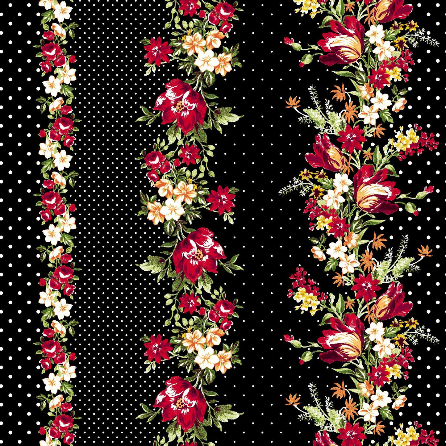 DP-818-586-BLACK-RED - PRINTED CREPE CHIFFON 97% POLY 3% SPANDEX