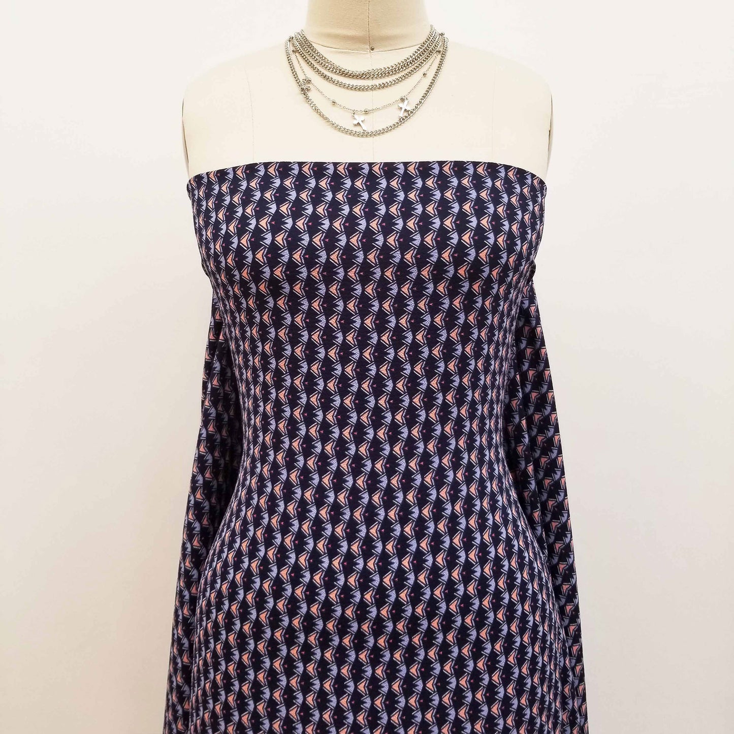 DP-826-586-NAVY-APRICOT - PRINTED CREPE CHIFFON 97% POLY 3% SPANDEX