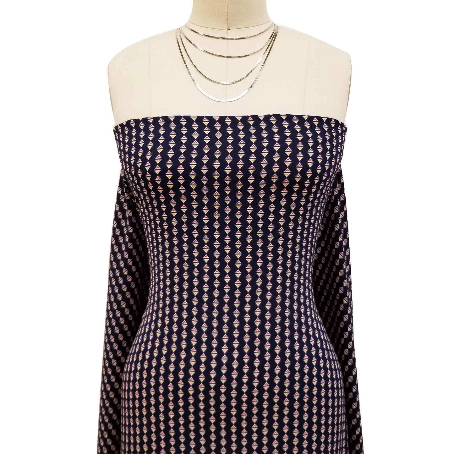 DP-828-586-NAVY-RED - PRINTED CREPE CHIFFON 97% POLY 3% SPANDEX