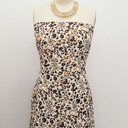 DP-841-504-ECRU-BROWN - PRINTED WOOL DOBBY 100% POLYESTER