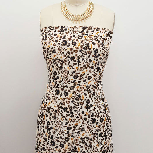 DP-841-504-ECRU-BROWN - PRINTED WOOL DOBBY 100% POLYESTER