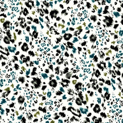 DP-863-586-OFFWHITE-TURQUOISE - PRINTED CREPE CHIFFON 97% POLY 3% SPANDEX