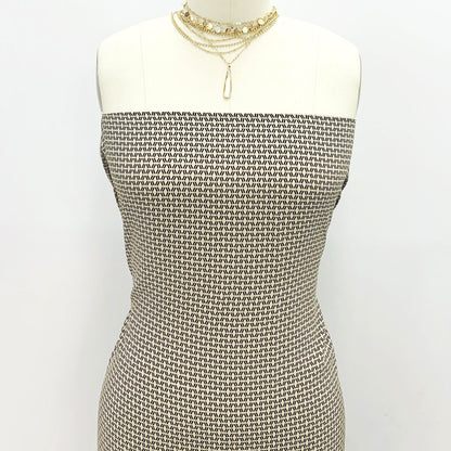 DP-880-504-TAUPE-BLACK - PRINTED WOOL DOBBY 100% POLYESTER