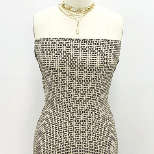 DP-880-504-TAUPE-BLACK - PRINTED WOOL DOBBY 100% POLYESTER