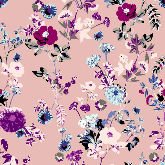 DP-92-703-DUSTY-PEACH-MAGENTA - PRINTED TWIST CREPE 92% POLY 8% SPANDEX