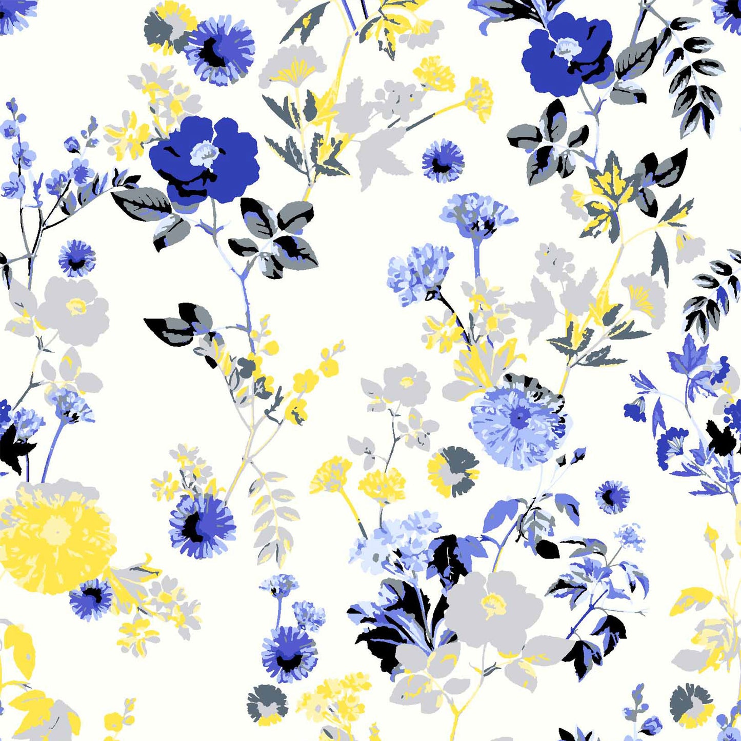 DP-92-703-OFFWHITE-BLUE - PRINTED TWIST CREPE 92% POLY 8% SPANDEX