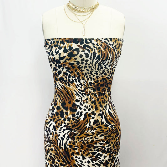 DP-960-586-BROWN-BLACK - PRINTED CREPE CHIFFON 97% POLY 3% SPANDEX