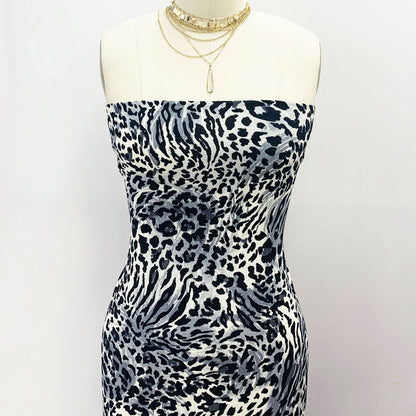 DP-960-586-GREY-BLACK - PRINTED CREPE CHIFFON 97% POLY 3% SPANDEX