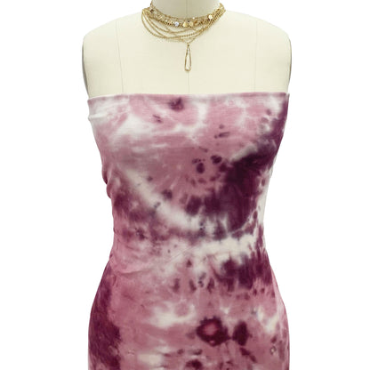 DPT-1502-HVY-RS-BURGUNDY - HAND TIE DYE RSJ 95% RAYON 5% SPANDEX JERSEY