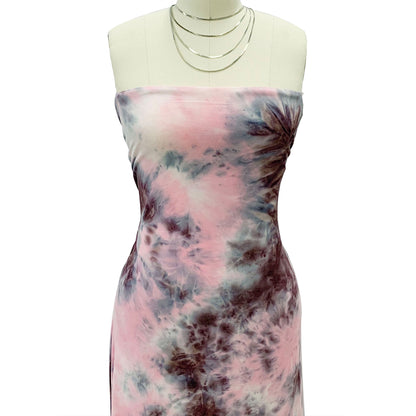 DPT-2407-668-PINK-GRAY-WINE - HAND TIE DYE DTY 92% POLY 8% SPANDEX DTY DOUBLE SIDED BRUSH