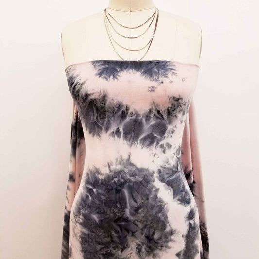 DPT-807-668-CHARCOAL-PALE-PINK - HAND TIE DYE DTY 92% POLY 8% SPANDEX DTY DOUBLE SIDED BRUSH