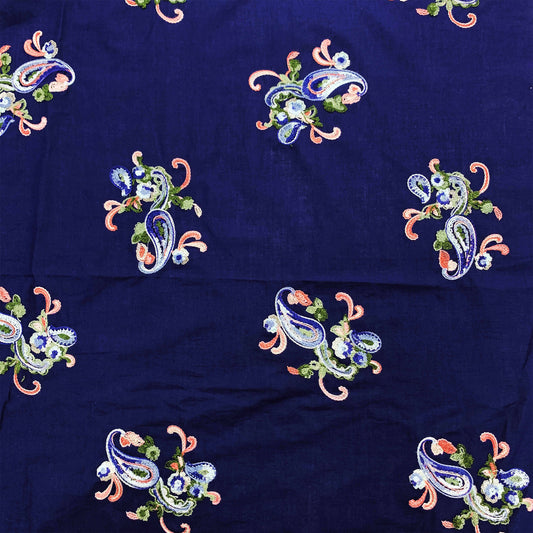 EB-365-CVOILE-M-NAVY-DENIM - VOILE; EMB YARN 100% RAYON