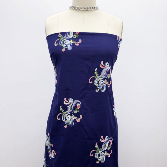 EB-365-CVOILE-M-NAVY-DENIM - VOILE; EMB YARN 100% RAYON