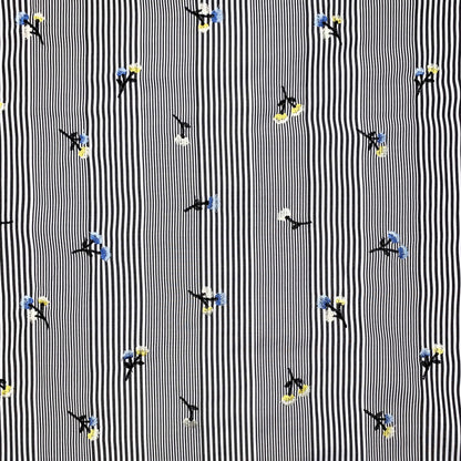 EB-422-306STP-T-BLACK-BLUE - STP VOILE 95% POLY 5% COTTON; EMB YARD 100% POLY