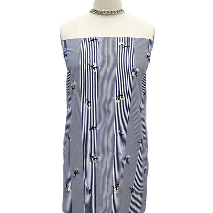 EB-422-306STP-T-DENIM-BLUE - STP VOILE 95% POLY 5% COTTON; EMB YARD 100% POLY