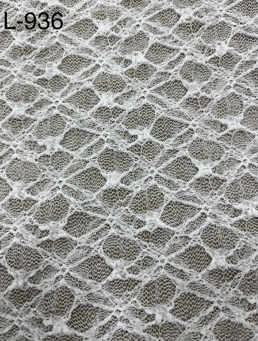 L-936-LACE OFFWHITE - LACE 95% POLYESTER 5% SPANDEX