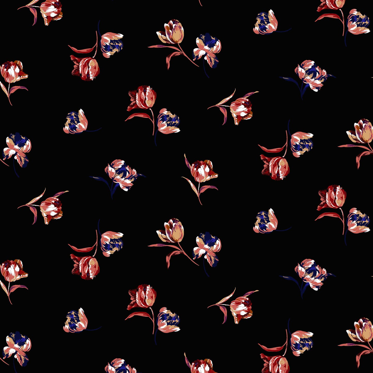 P-10006-636-BLACK-CORAL-PRINTED-CREPON-100%-RAYON-CREPON