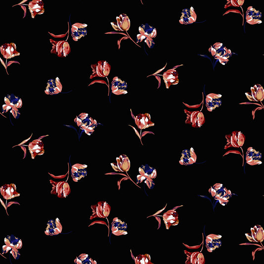 P-10006-636-BLACK-CORAL-PRINTED-CREPON-100%-RAYON-CREPON