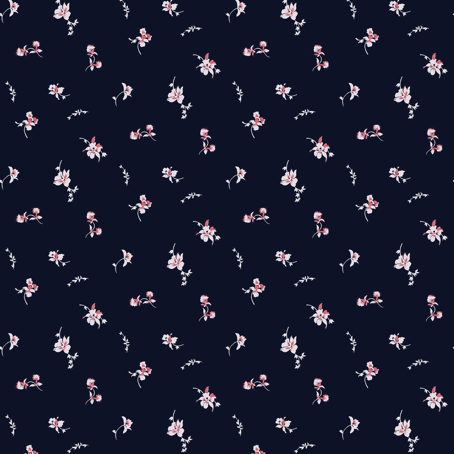 P-10008-502-NAVY-CORAL - PRINTED 100% POLY CHELSEA CHIFFON