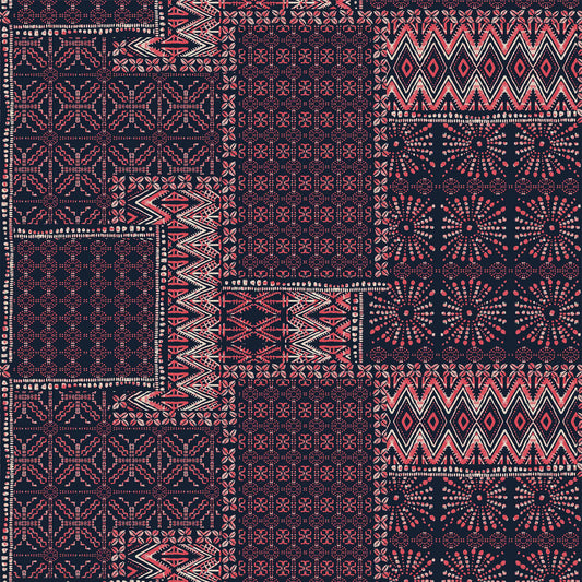 P-10013-HVY-RSJ-NAVY-CORAL - PRINT RSJ 95% RAYON 5% SPANDEX JERSEY