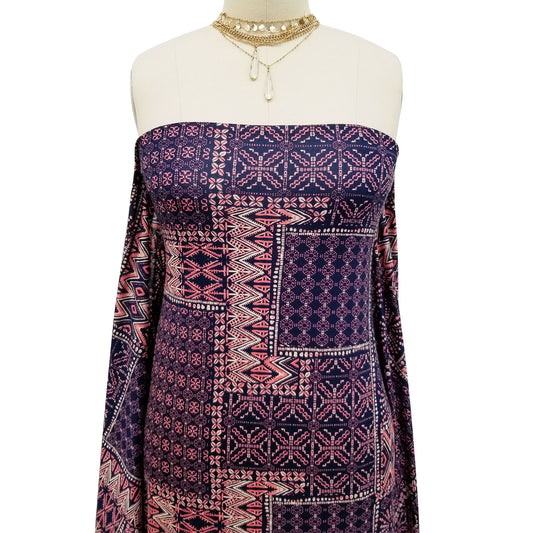 P-10013-HVY-RSJ-NAVY-CORAL - PRINT RSJ 95% RAYON 5% SPANDEX JERSEY