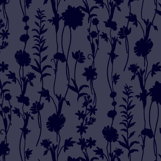 P-10083-VELVET-NAVY - PRINTED BURNT-OUT VELVET 68% POLY 24% NYLN 8% SPANDEX
