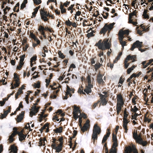 P-1011-453-OFFWHITE-COFFEE - PRINTED POLY POWER MESH 92%POLY 8%SPANDEX
