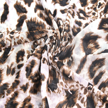 P-1011-453-OFFWHITE-COFFEE - PRINTED POLY POWER MESH 92%POLY 8%SPANDEX