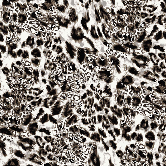 P-1011-504-OFFWHITE-COFFEE - PRINTED WOOL DOBBY 100% POLYESTER