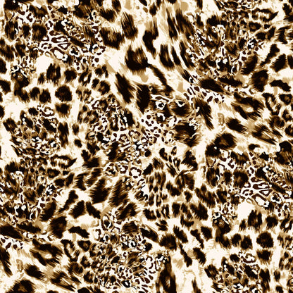 P-1011-504-OFFWHITE-GOLDEN-BROWN - PRINTED WOOL DOBBY 100% POLYESTER