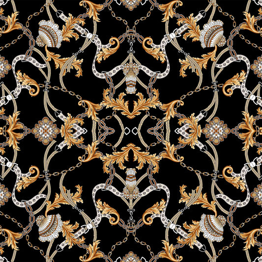 P-1019-504-BLACK-TOAST - PRINTED WOOL DOBBY 100% POLYESTER