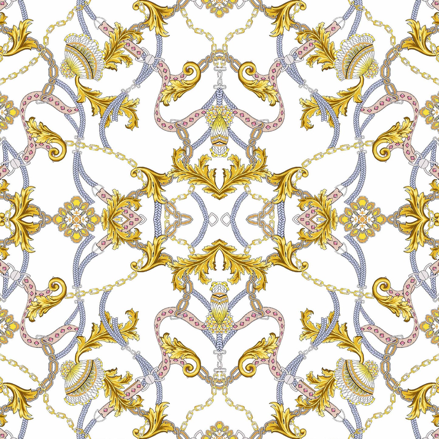 P-1019-504-OFFWHITE-GOLD - PRINTED WOOL DOBBY 100% POLYESTER