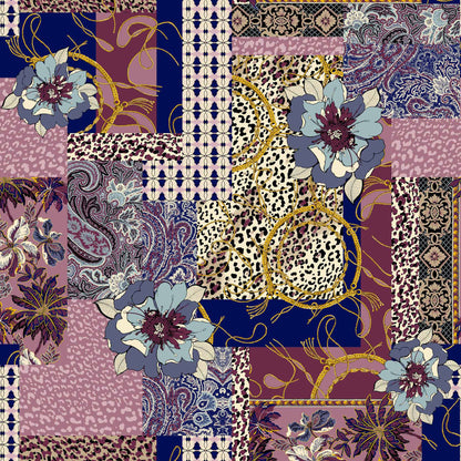 P-1022-450-NAVY-MAUVE-DENIM-BLUE - PRINTED ITY 96% POLY 4% SPANDEX
