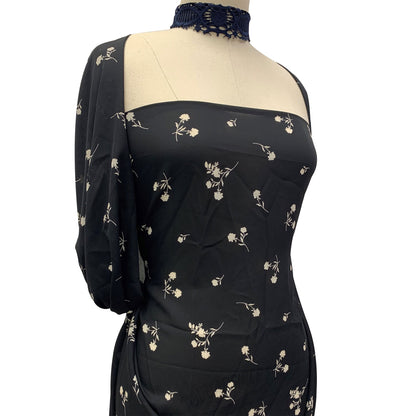 P-1045-504-BLACK-TAN - PRINTED WOOL DOBBY 100% POLYESTER