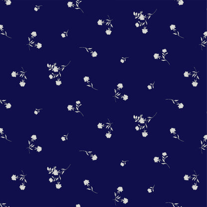 P-1045-504-NAVY-OFFWHITE - PRINTED WOOL DOBBY 100% POLYESTER