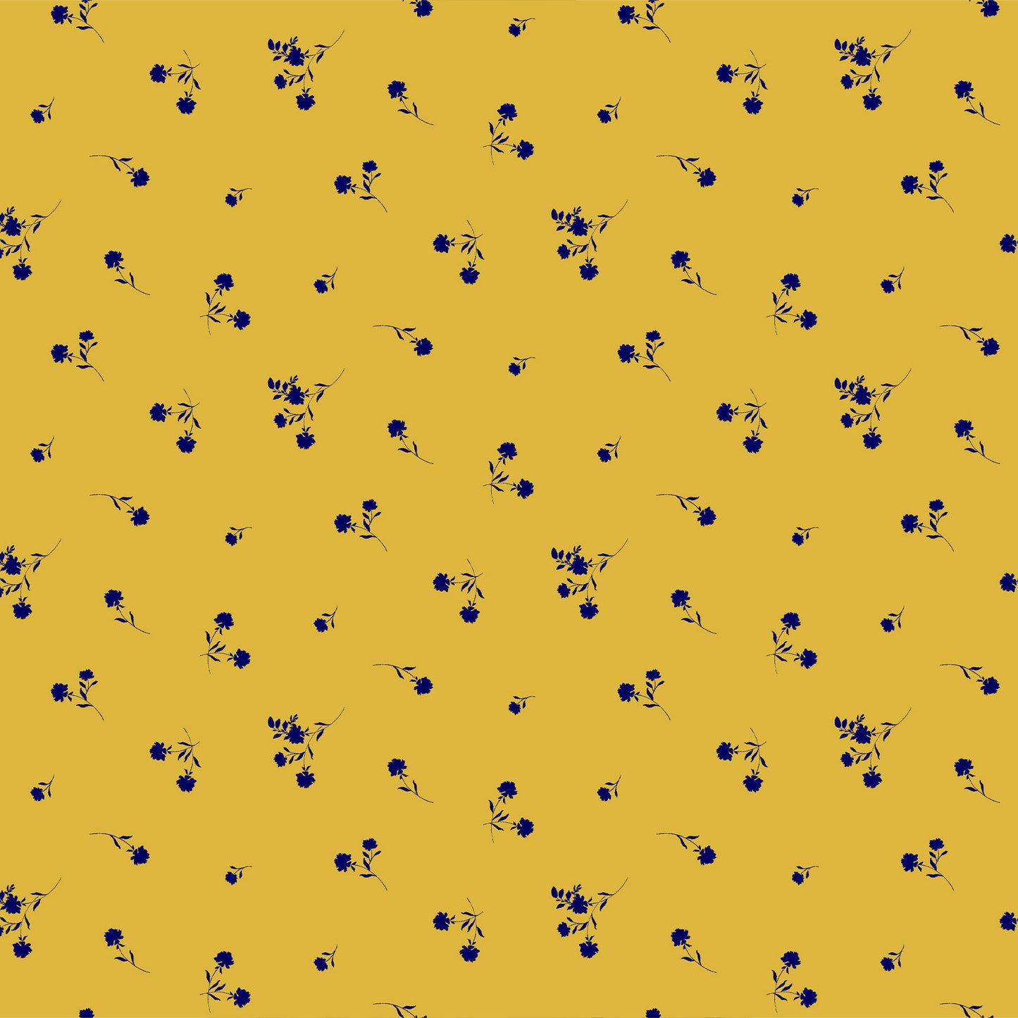 P-1045-504-SUNNY-GOLD-NAVY - PRINTED WOOL DOBBY 100% POLYESTER