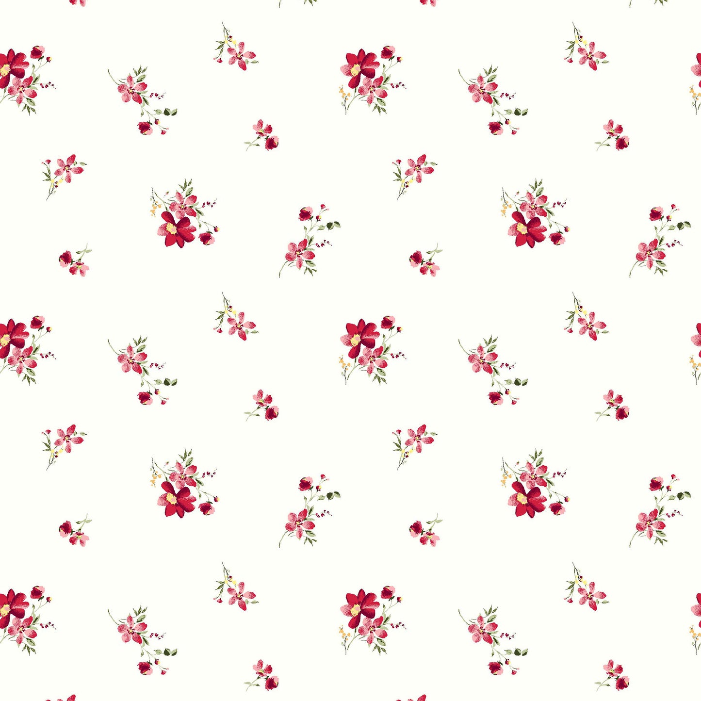 P-1048-504-OFFWHITE-RED - PRINTED WOOL DOBBY 100% POLYESTER