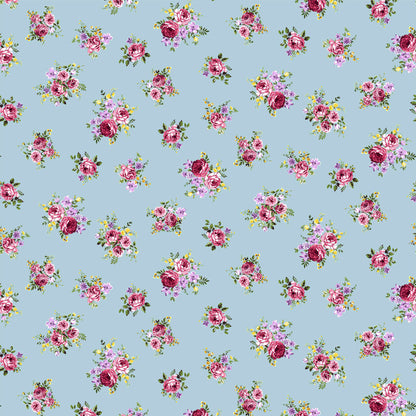 P-1052-504-MINT-ROSE-LILAC - PRINTED WOOL DOBBY 100% POLYESTER