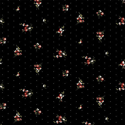 P-1054-504-BLACK-RED - PRINTED WOOL DOBBY 100% POLYESTER