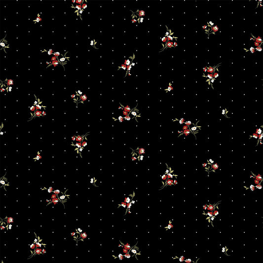 P-1054-504-BLACK-RED - PRINTED WOOL DOBBY 100% POLYESTER