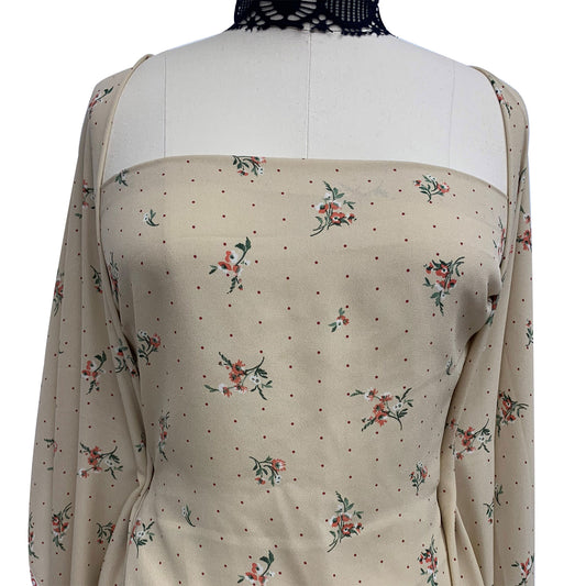 P-1054-504-TAN-GINGER - PRINTED WOOL DOBBY 100% POLYESTER