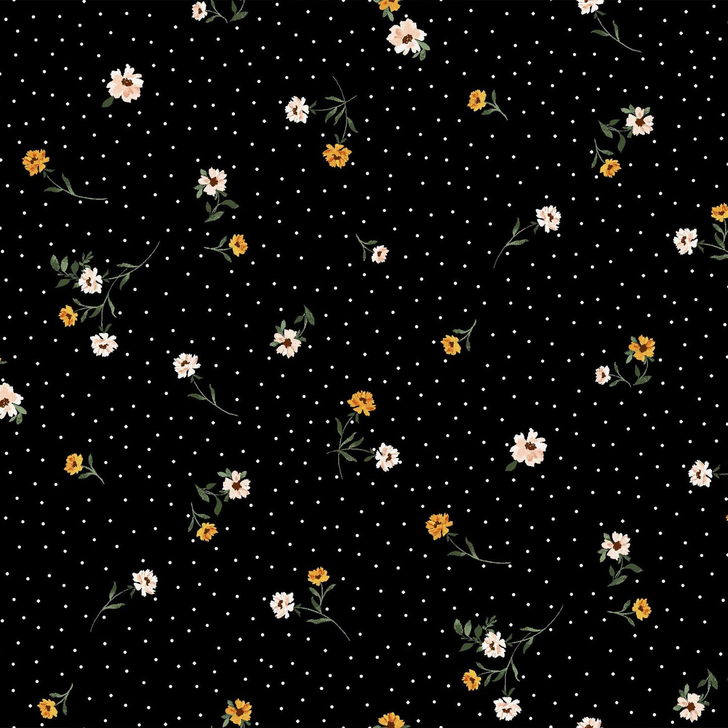 P-1057-586-BLACK-YELLOW - PRINTED CREPE CHIFFON 97% POLY 3% SPANDEX