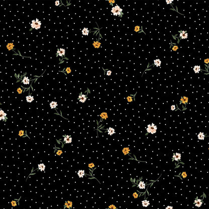 P-1057-586-BLACK-YELLOW - PRINTED CREPE CHIFFON 97% POLY 3% SPANDEX