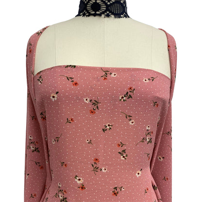 P-1057-586-MAUVE-CORAL - PRINTED CREPE CHIFFON 97% POLY 3% SPANDEX