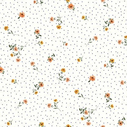 P-1057-586-OFFWHITE-PEACH - PRINTED CREPE CHIFFON 97% POLY 3% SPANDEX