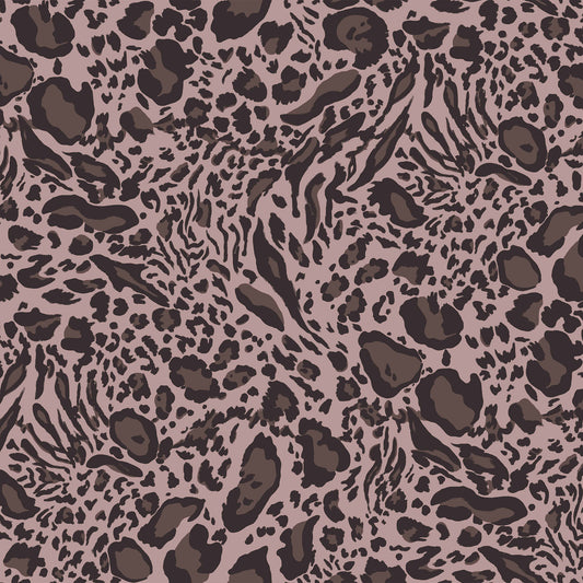 P-1073-504-PALE-MAUVE-ROSE-BROWN - PRINTED WOOL DOBBY 100% POLYESTER